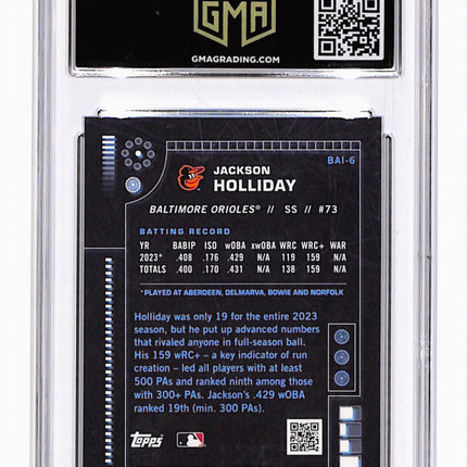 2024 Bowman Chrome Jackson Holliday #BAI-6 Refractor GMA 10