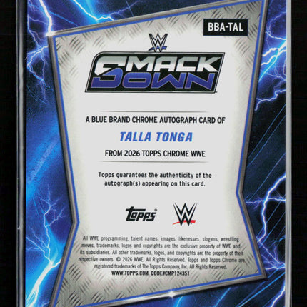 2026 Topps Chrome WWE Talla Tonga #BBA-TAL RC Auto