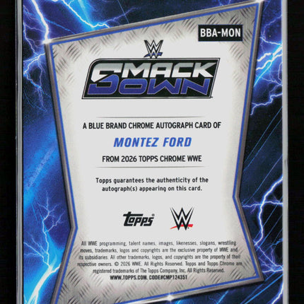 2026 Topps Chrome WWE Montez Ford #BBA-MON Auto