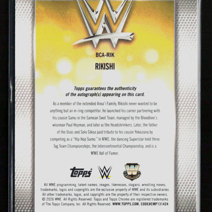 2026 Topps Chrome WWE Rikishi #BCA-RIK Blue 035/150 Auto