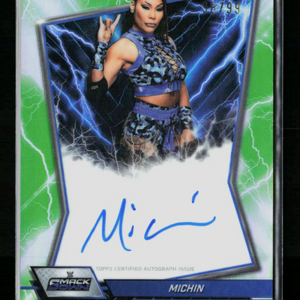 2026 Topps Chrome WWE Michin #BBA-MIC Green 98/99 Auto