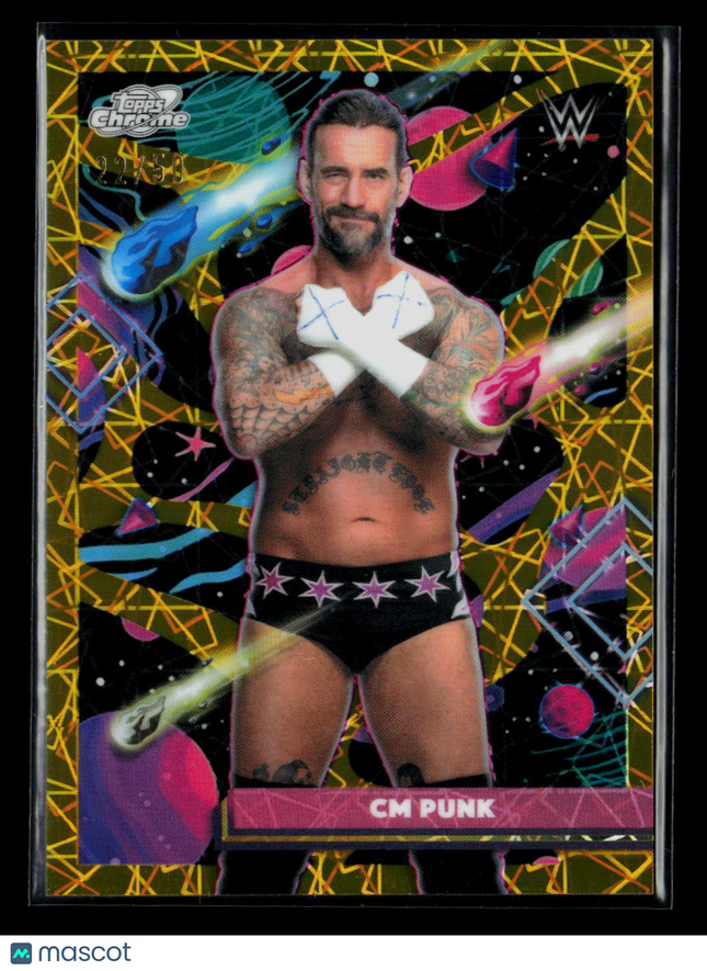 2026 Topps Chrome WWE CM Punk #30 Gold Geometric /50