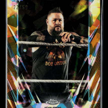 2026 Topps Chrome WWE Kevin Owens #51 Gold Geometric Refractor 22/50