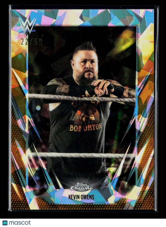 2026 Topps Chrome WWE Kevin Owens #51 Gold Geometric Refractor 22/50