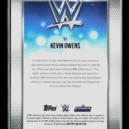 2026 Topps Chrome WWE Kevin Owens #51 Gold Geometric Refractor 22/50