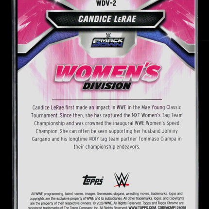 2026 Topps Chrome WWE Candice LeRae #WDV-2 Orange Geometric Refractor /25