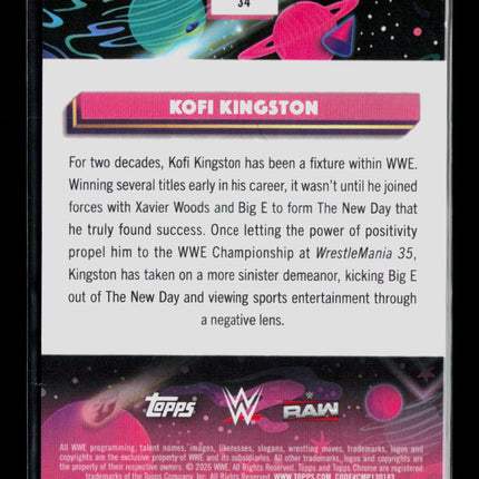 2026 Topps Chrome WWE Kofi Kingston #34 Orange Lava 06/25