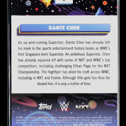 2026 Topps Chrome WWE Dante Chen #4 Orange Refractor 16/25