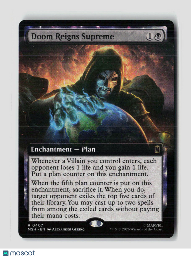 MTG Doom Reigns Supreme (Extended Art) Marvel Super Heroes R • 407 Normal