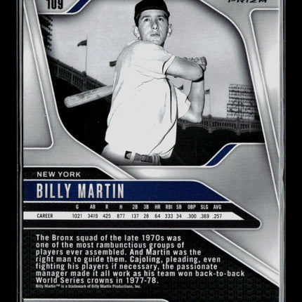 2025 Panini Prizm Baseball Billy Martin #109 Blue Cracked Ice