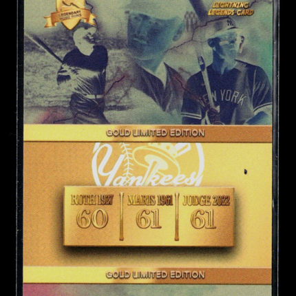 2022 Lightning Legends Roger Maris Babe Ruth Aaron Judge Gold Limited Edition