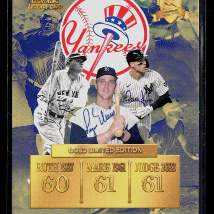 2022 Lightning Legends Roger Maris Babe Ruth Aaron Judge Gold Limited Edition