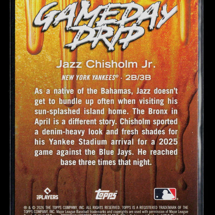 2026 Topps Jazz Chisholm Jr. #GD-9 Game Day Drip