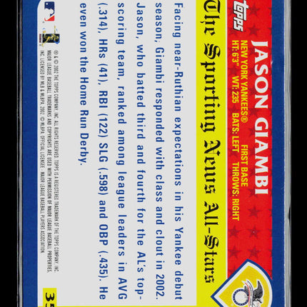 2003 Topps Jason Giambi #356 Blue