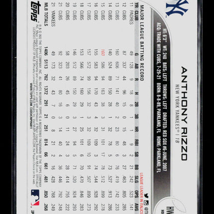 2022 Topps Holiday Anthony Rizzo #HW138