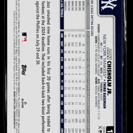 2025 Topps Series One Jazz Chisholm Jr. #185 Crackle