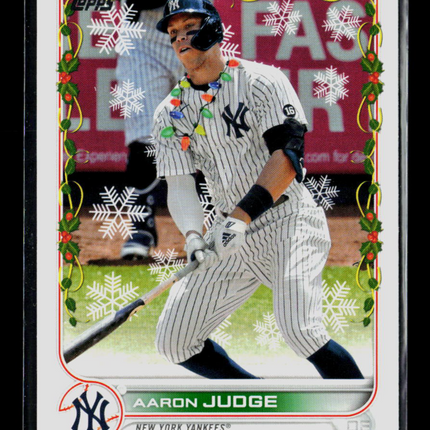 2022 Topps Holiday Aaron Judge #HW1 Lights Short Print Image Variation