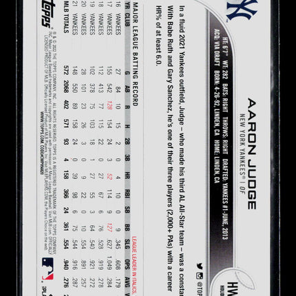 2022 Topps Holiday Aaron Judge #HW1 Lights Short Print Image Variation