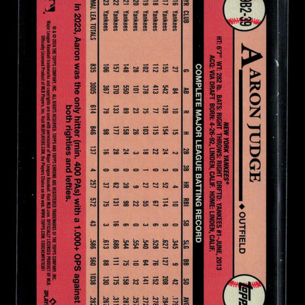2024 Topps 1989 Topps Baseball Crackle Aaron Judge #89B2-39