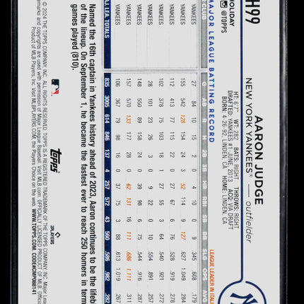 2024 Topps Holiday Aaron Judge #H99 Silver Metallic