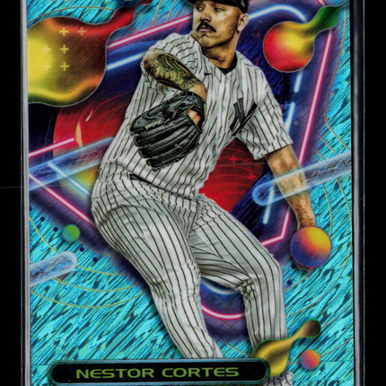 2023 Topps Chrome Cosmic Nestor Cortes #117 Aqua Equinox Refractor 167/199