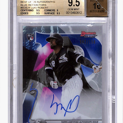 2020 Bowman's Best Luis Robert #B20-LR Blue Refractor 042/150 RC BGS 9.5 Auto