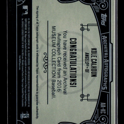 2016 Topps Museum Collection Kole Calhoun #AA-KC 200/299 Auto