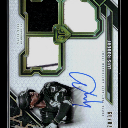 2021 Topps Triple Threads Luis Robert #RFPAR-LRO Emerald 70/99 Patch Auto