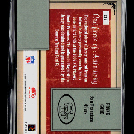 2005 Donruss Throwback Threads Frank Gore #212 Patch
