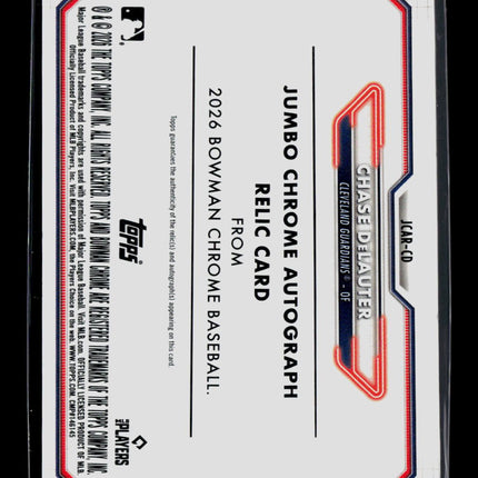 2026 Bowman Chrome Chase DeLauter #JCAR-CD RC Patch Auto /150
