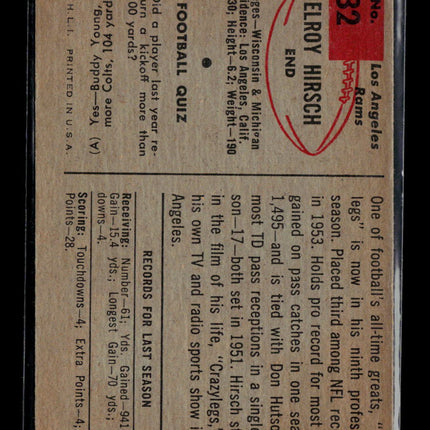 1954 Bowman Elroy Hirsch #32