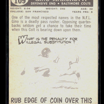 1960 Topps Gino Marchetti #109