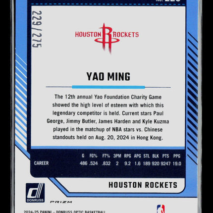 2025 Panini Donruss Optic Yao Ming #226 Pink Glitter /275