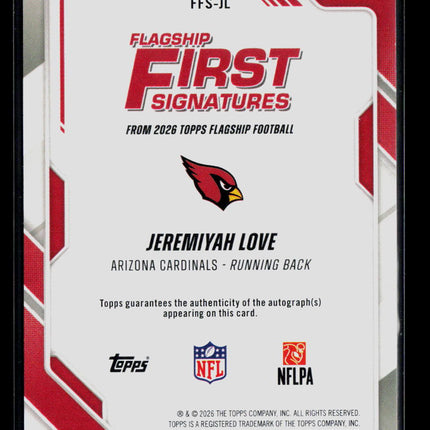2026 Topps Flagship Football Jeremiyah Love #FFS-JL RC Auto