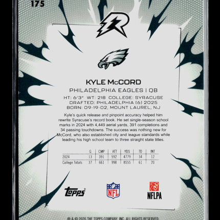 2026 Topps Resurgence Football Kyle McCord #175