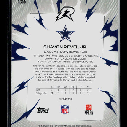 2026 Topps Resurgence Shavon Revel Jr. #126 Refractor RC