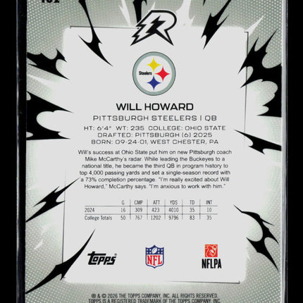 2026 Topps Resurgence Will Howard #182 RC