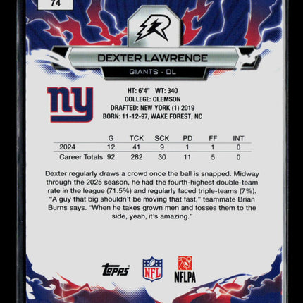 2026 Topps Resurgence Dexter Lawrence #74