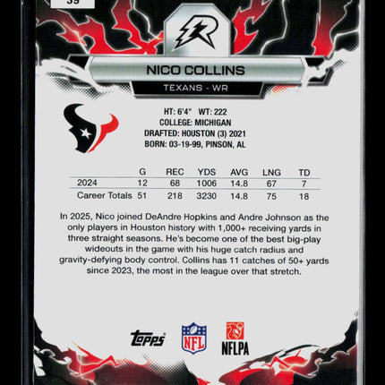 2026 Topps Resurgence Nico Collins #39