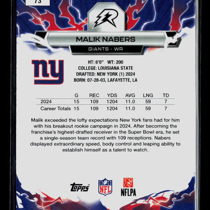 2026 Topps Resurgence Malik Nabers #73