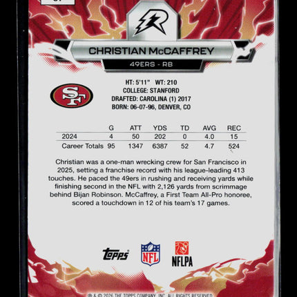 2026 Topps Resurgence Football Christian McCaffrey #87
