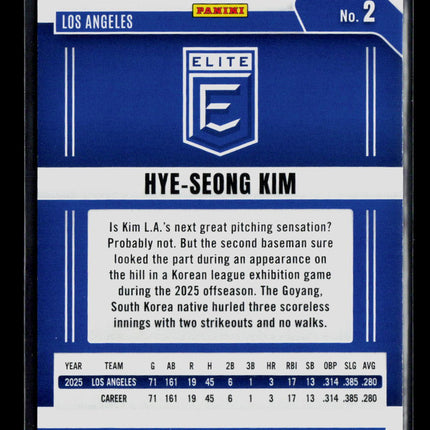 2026 Panini Donruss Elite Baseball Hye-Seong Kim #2