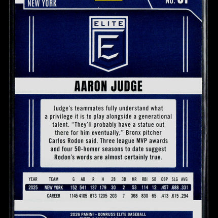 2026 Panini Donruss Elite Baseball Aaron Judge #61