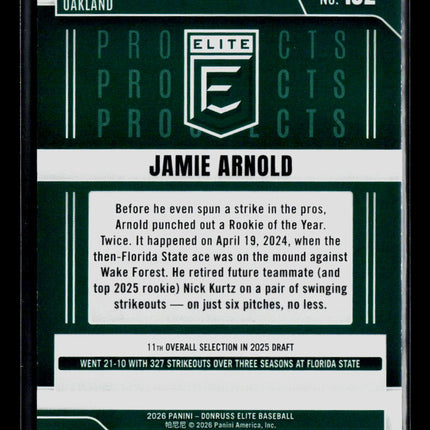 2026 Panini Donruss Elite Baseball Jamie Arnold #132