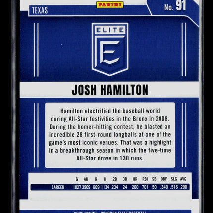 2026 Panini Donruss Elite Baseball Josh Hamilton #91