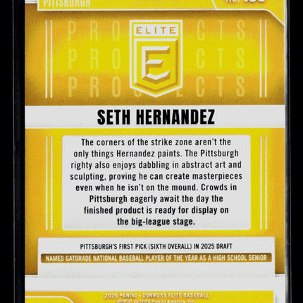2026 Panini Donruss Elite Baseball Seth Hernandez #159