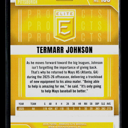 2026 Panini Donruss Elite Termarr Johnson #169