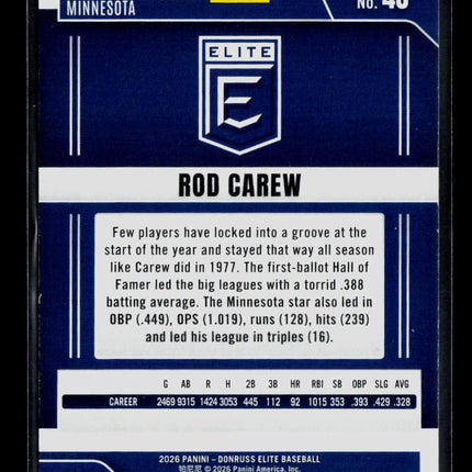 2026 Panini Donruss Elite Baseball Rod Carew #48