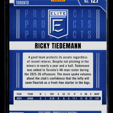 2025 Panini Donruss Elite Extra Edition Baseball Ricky Tiedemann #127