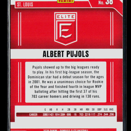 2026 Panini Donruss Elite Albert Pujols #38 Green